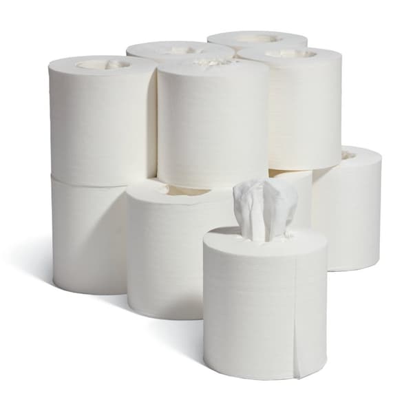 Pig PIG Center-Pull Wiper - Add Your Own Bucket & Disinfectant 12 rolls/case ext. dia. 6" x 6" H, 12PK WIP8600 - main
